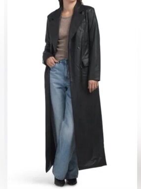 NWOT 7 for all Mankind Faux Leather Trench Coat